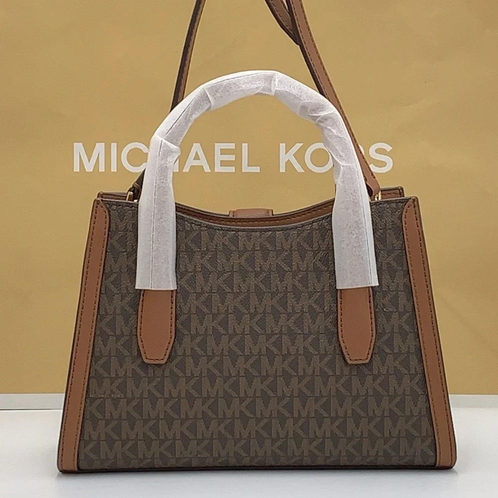 MICHAEL KORS Gabby Small Logo Satchel Crossbody COLOR BROWN NWT